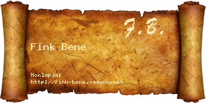 Fink Bene névjegykártya